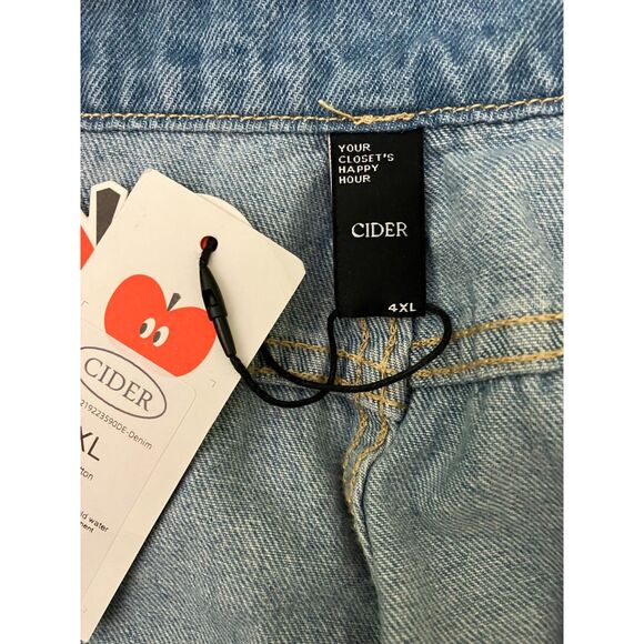 NWT Cider wide leg high rise denim overalls - Picture 4 of 7